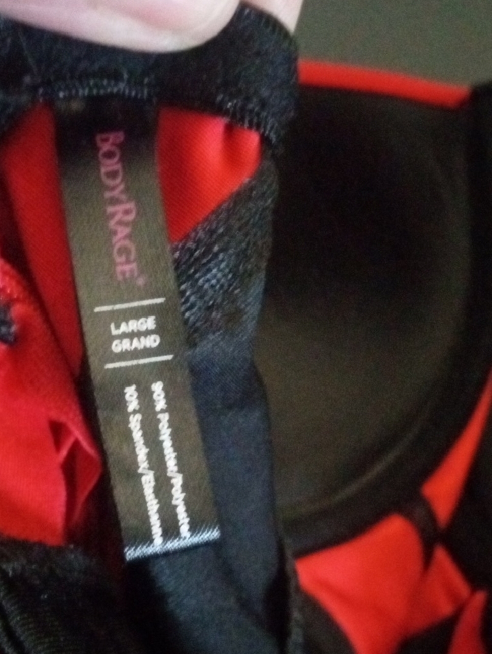 Body Rage Cortisol Red and Black Lace Panel Bustier Top Large - Picture 14 of 15